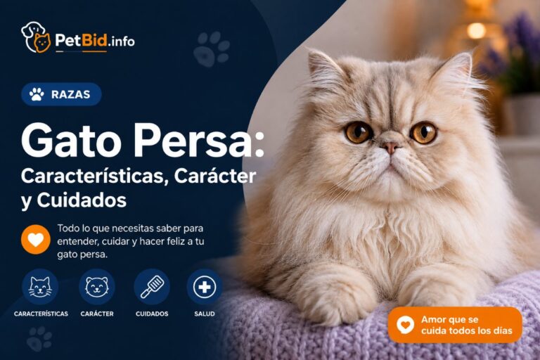 Gato persa de pelaje crema descansando sobre una manta, portada de la guía sobre características y cuidados de la raza
